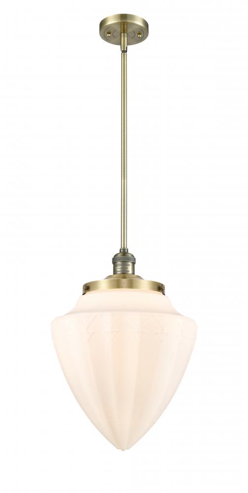 Bullet - 1 Light - 12 inch - Antique Brass - Stem Hung - Mini Pendant