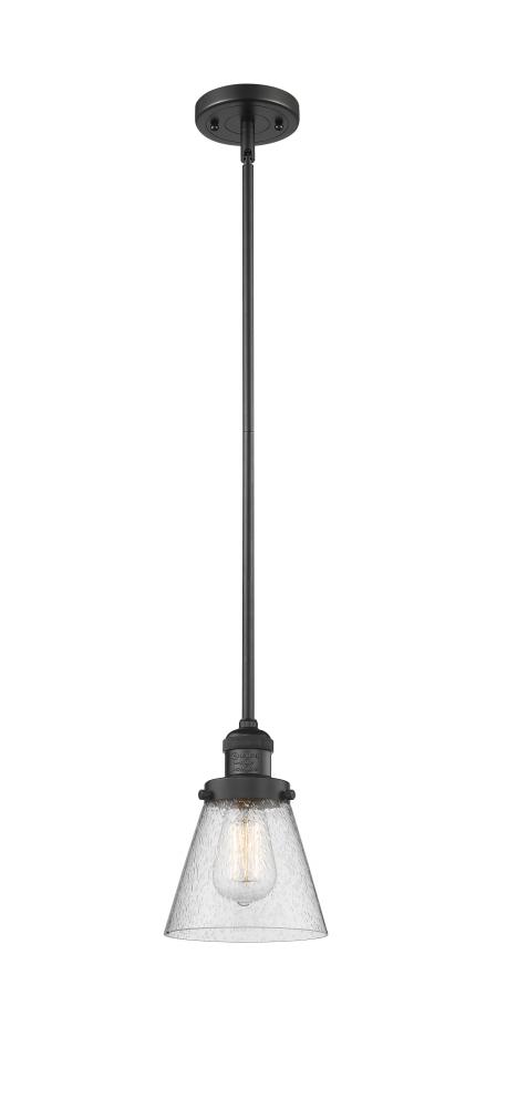 Cone - 1 Light - 6 inch - Matte Black - Stem Hung - Mini Pendant