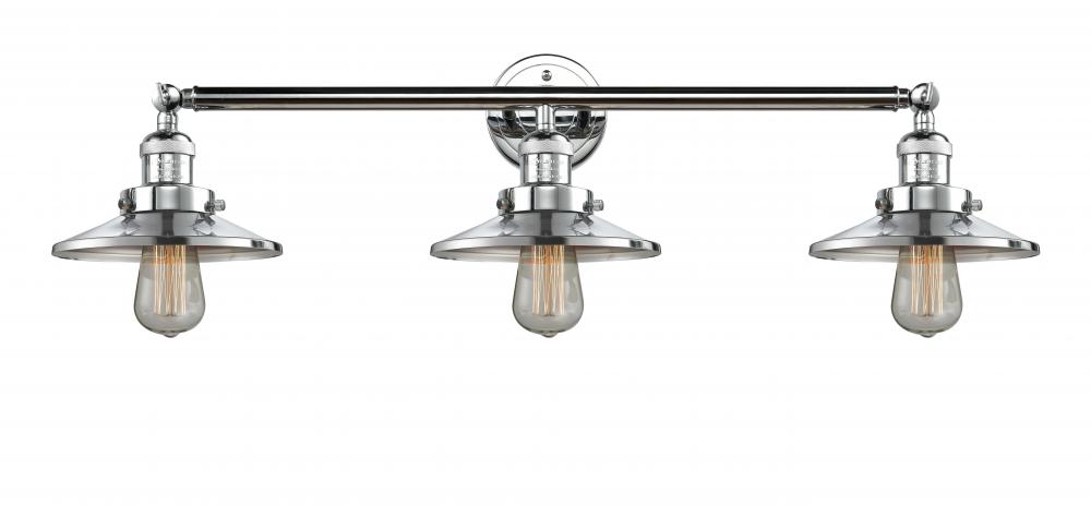 Railroad - 3 Light - 32 inch - Polished Chrome - Bath Vanity Light