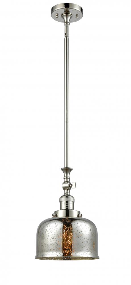 Bell - 1 Light - 8 inch - Polished Nickel - Stem Hung - Mini Pendant