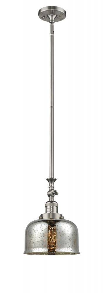 Bell - 1 Light - 8 inch - Brushed Satin Nickel - Stem Hung - Mini Pendant