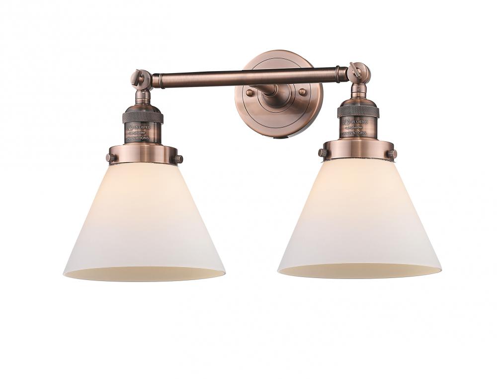 Cone - 2 Light - 18 inch - Antique Copper - Bath Vanity Light