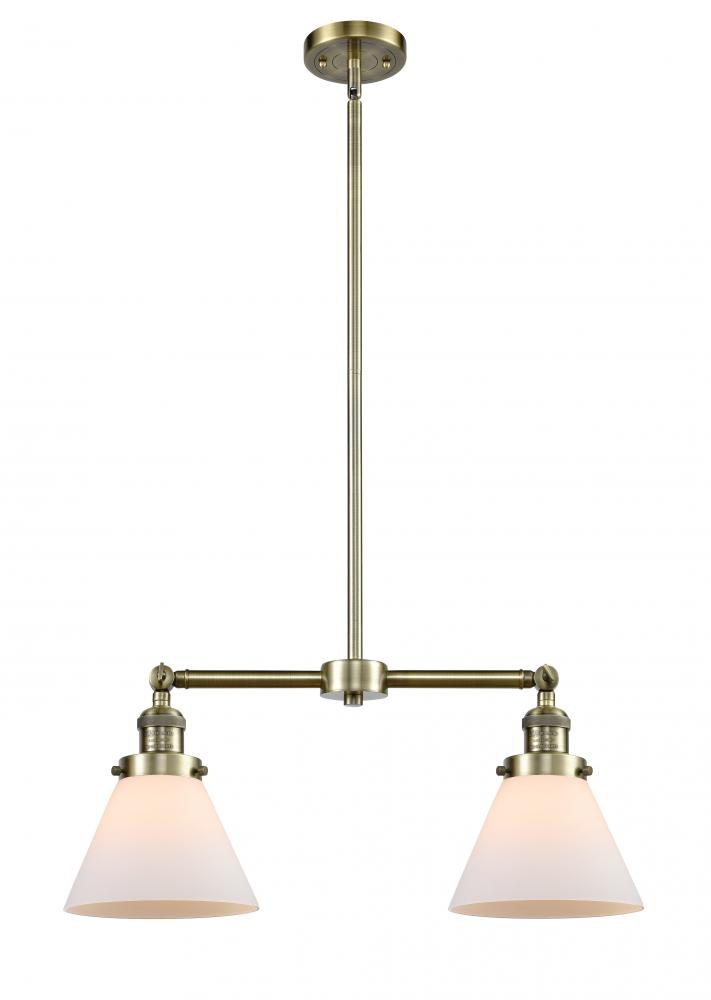 Cone - 2 Light - 21 inch - Antique Brass - Stem Hung - Island Light