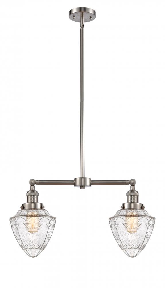 Bullet - 2 Light - 24 inch - Brushed Satin Nickel - Stem Hung - Island Light