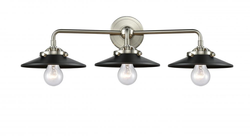 Railroad - 3 Light - 26 inch - Brushed Satin Nickel - Bath Vanity Light