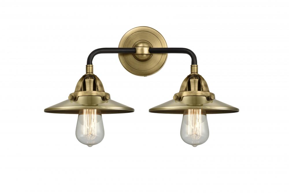 Railroad - 2 Light - 16 inch - Black Antique Brass - Bath Vanity Light