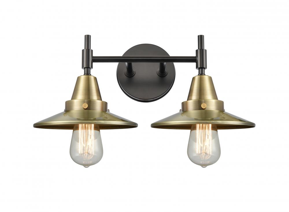 Railroad - 2 Light - 17 inch - Black Antique Brass - Bath Vanity Light