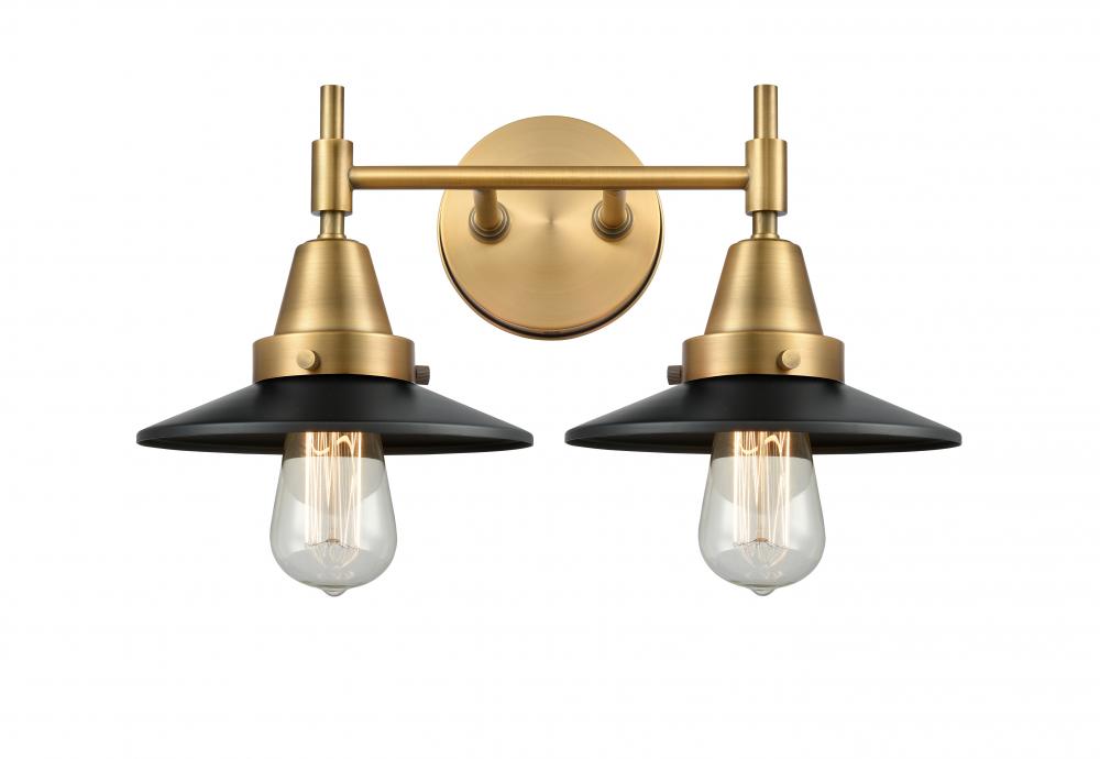 Railroad - 2 Light - 17 inch - Brushed Brass - Bath Vanity Light