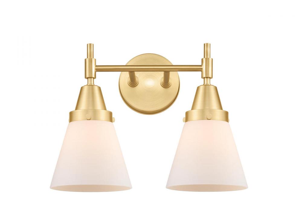 Cone - 2 Light - 15 inch - Satin Gold - Bath Vanity Light