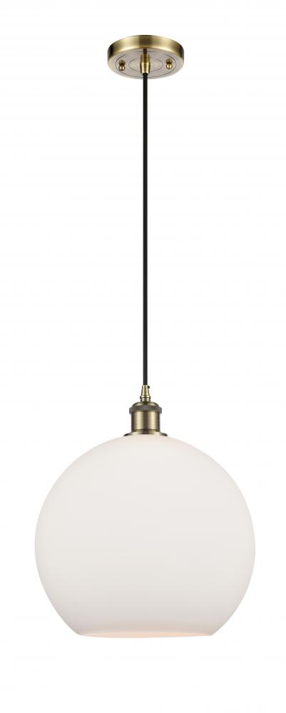 Athens - 1 Light - 12 inch - Antique Brass - Cord hung - Mini Pendant