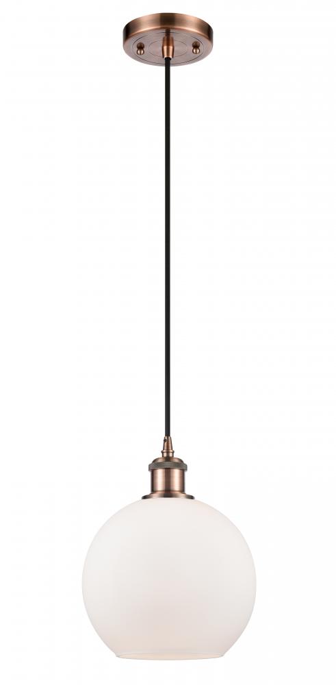 Athens - 1 Light - 8 inch - Antique Copper - Cord hung - Mini Pendant