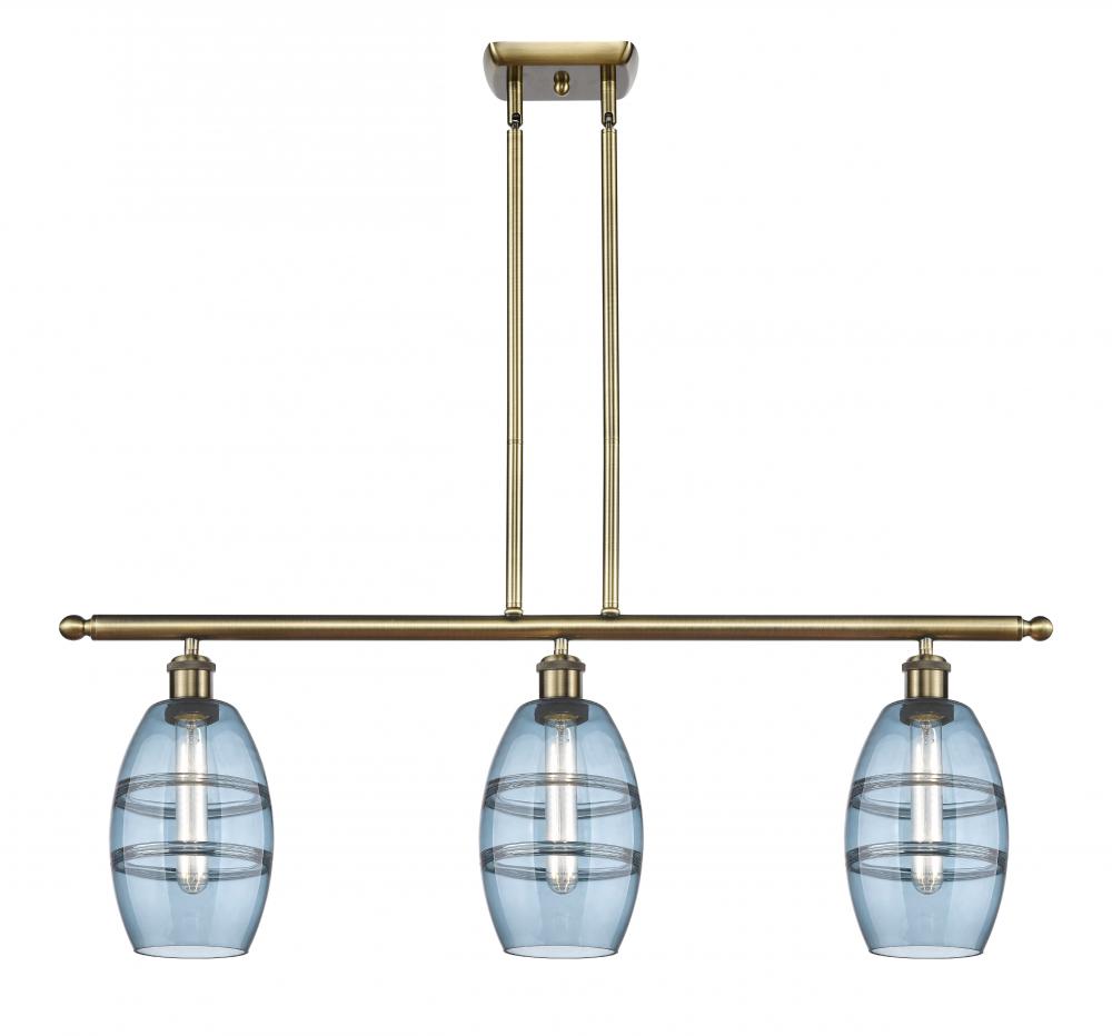 Vaz - 3 Light - 36 inch - Antique Brass - Cord hung - Island Light