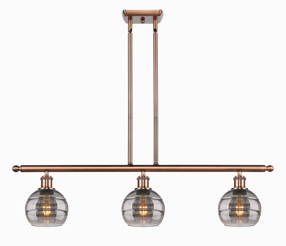 Rochester - 3 Light - 36 inch - Antique Copper - Cord hung - Island Light