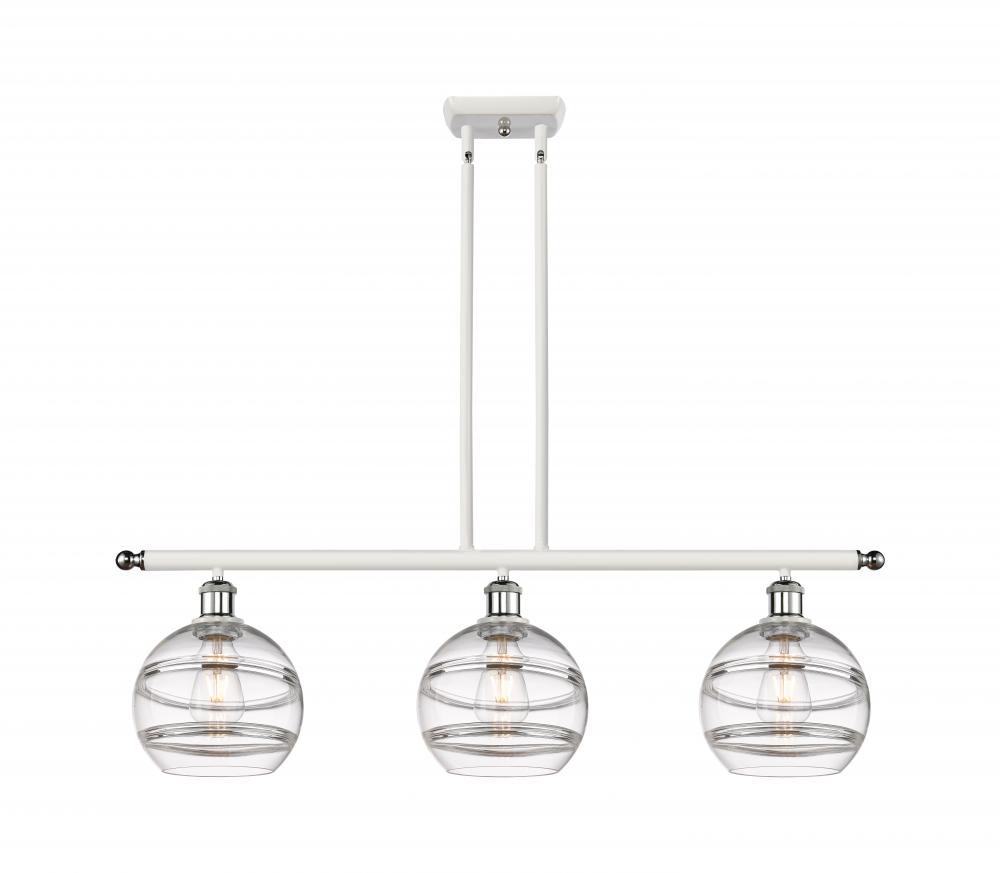 Rochester - 3 Light - 36 inch - White Polished Chrome - Cord hung - Island Light