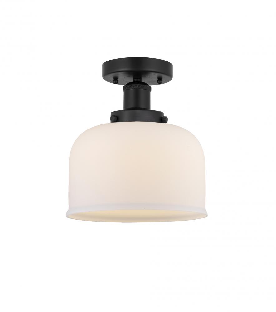 Bell - 1 Light - 8 inch - Matte Black - Semi-Flush Mount