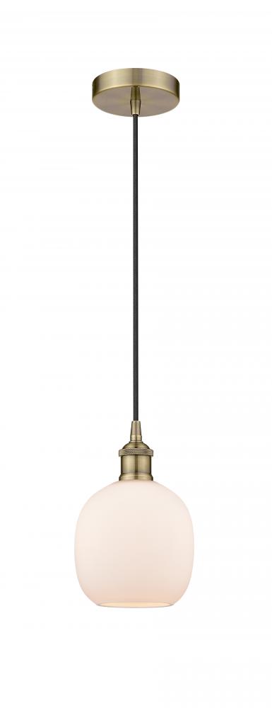 Belfast - 1 Light - 6 inch - Antique Brass - Cord hung - Mini Pendant