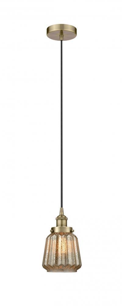 Chatham - 1 Light - 7 inch - Antique Brass - Cord hung - Mini Pendant