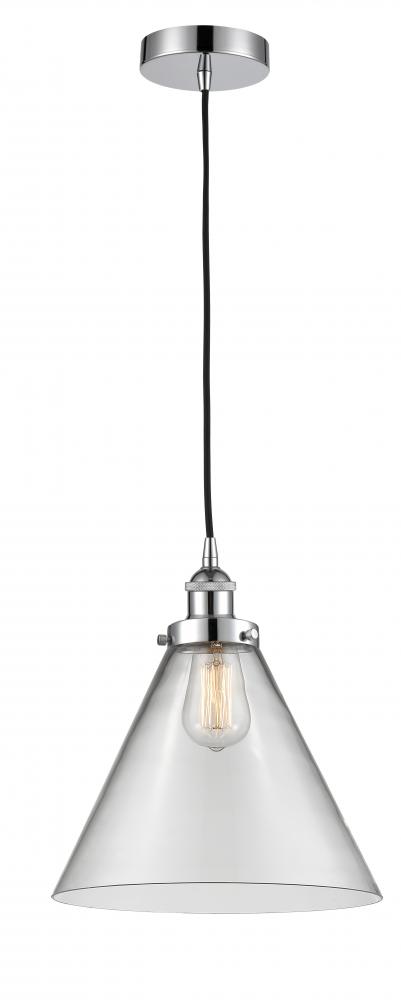 Cone - 1 Light - 12 inch - Polished Chrome - Cord hung - Mini Pendant