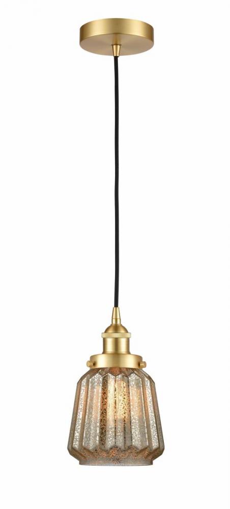 Chatham - 1 Light - 7 inch - Satin Gold - Cord hung - Mini Pendant