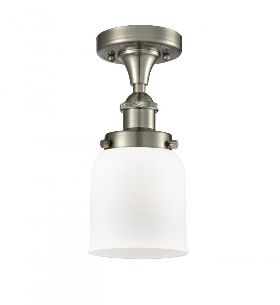 Bell - 1 Light - 5 inch - Brushed Satin Nickel - Semi-Flush Mount