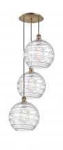 Innovations Lighting 113B-3P-AB-G1213-12 - Athens Deco Swirl - 3 Light - 19 inch - Antique Brass - Cord hung - Multi Pendant