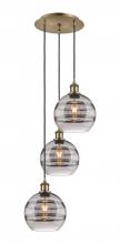 Innovations Lighting 113B-3P-AB-G556-8SM - Rochester - 3 Light - 15 inch - Antique Brass - Cord hung - Multi Pendant