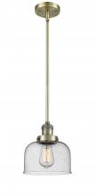 Innovations Lighting 201S-AB-G74-LED - Bell - 1 Light - 8 inch - Antique Brass - Stem Hung - Mini Pendant