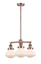 Innovations Lighting 207-AC-G321 - Olean - 3 Light - 19 inch - Antique Copper - Stem Hung - Chandelier