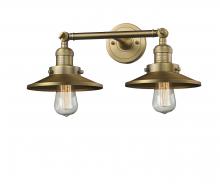  208-BB-M4 - Railroad - 2 Light - 18 inch - Brushed Brass - Bath Vanity Light