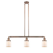 Innovations Lighting 213-AC-G51 - Bell - 3 Light - 38 inch - Antique Copper - Stem Hung - Island Light