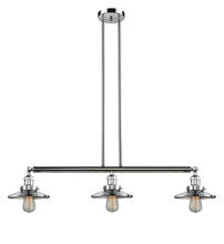 Innovations Lighting 213-PC-M7 - Railroad - 3 Light - 41 inch - Polished Chrome - Stem Hung - Island Light