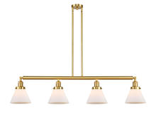 Innovations Lighting 214-SG-G41-LED - Cone - 4 Light - 52 inch - Satin Gold - Stem Hung - Island Light