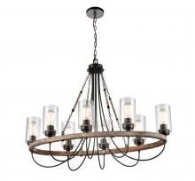 Innovations Lighting 442-8CR-BK-SDY - Paladin - 8 Light - 39 inch - Matte Black - Chain Hung - Chandelier