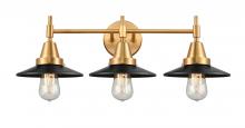  447-3W-SG-M6-BK - Railroad - 3 Light - 26 inch - Satin Gold - Bath Vanity Light