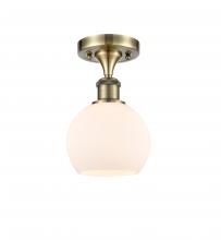 Innovations Lighting 516-1C-AB-G121-6 - Athens - 1 Light - 6 inch - Antique Brass - Semi-Flush Mount