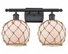 Innovations Lighting 516-2W-BK-G121-8RB - Farmhouse Rope - 2 Light - 18 inch - Matte Black - Bath Vanity Light