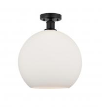 Innovations Lighting 616-1F-BK-G121-12 - Athens - 1 Light - 12 inch - Matte Black - Semi-Flush Mount