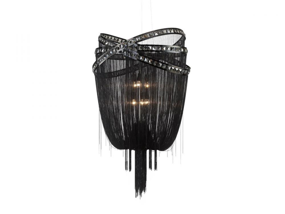 Wilshire Blvd. Collection Black Steel Chain Foyear Hanging Fixture