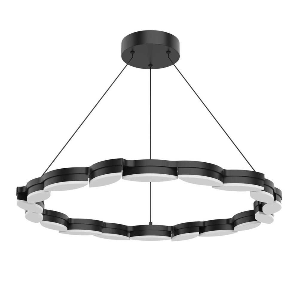 POPLAR 34" CHANDELIER BLACK 108W, 120VAC WITH LED DRIVER, 3000K, 90CRI