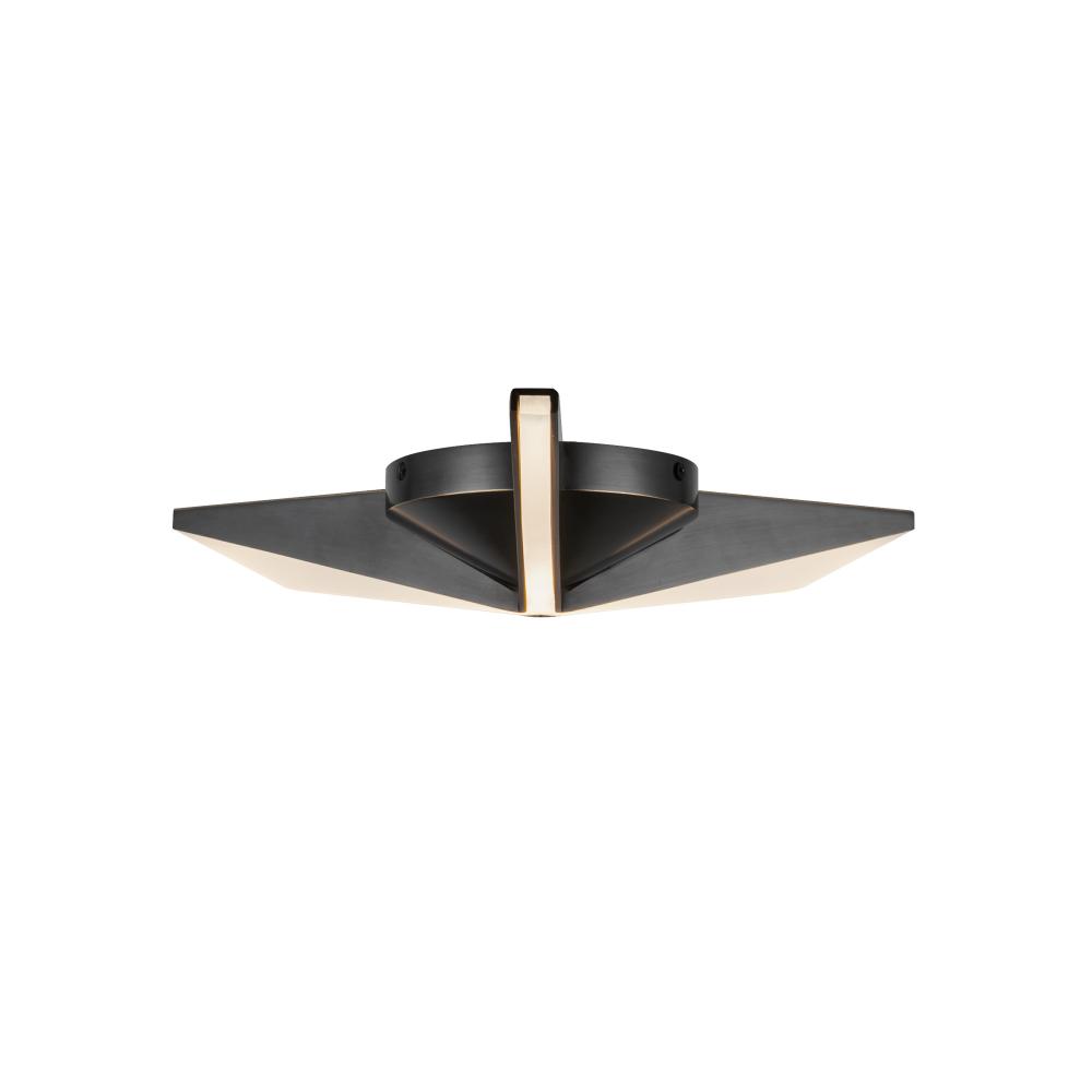 Tachi 15-in Urban Bronze LED Flush Mount