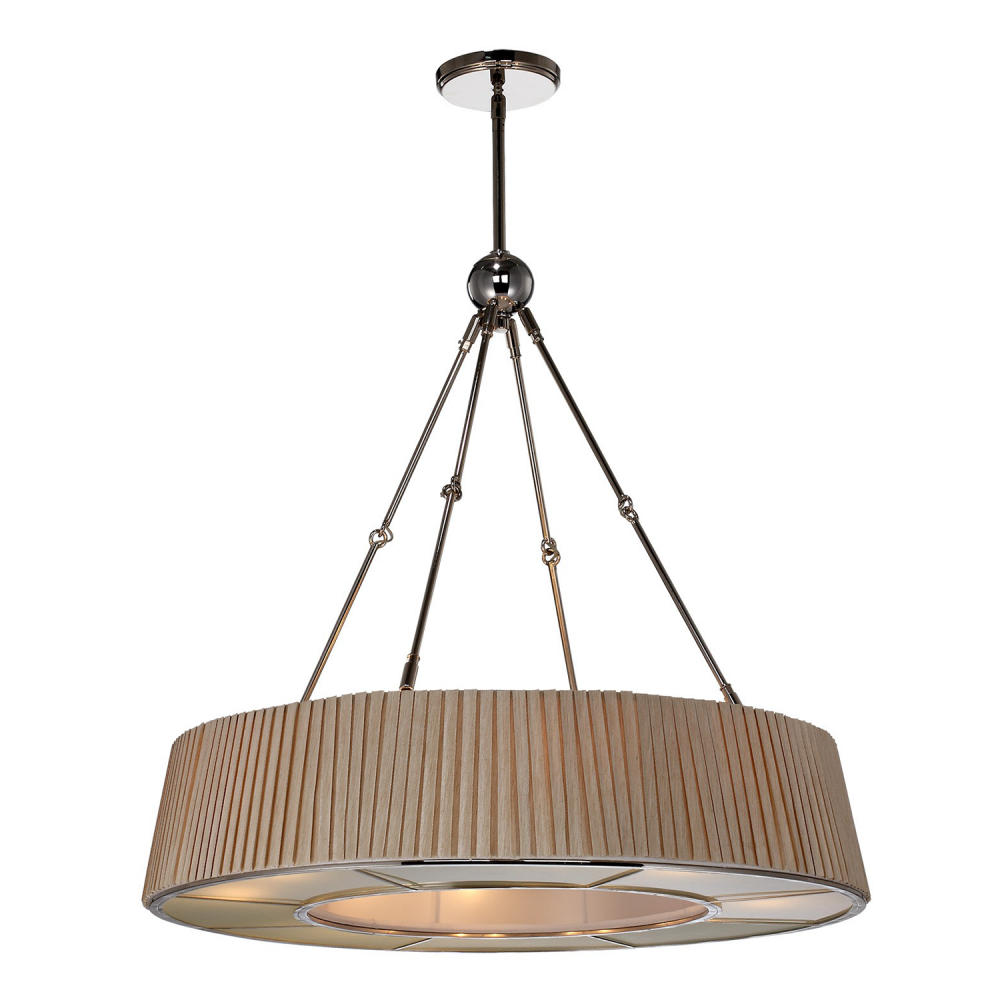 8-Light 31" Pleated Fabric Shade Chandelier