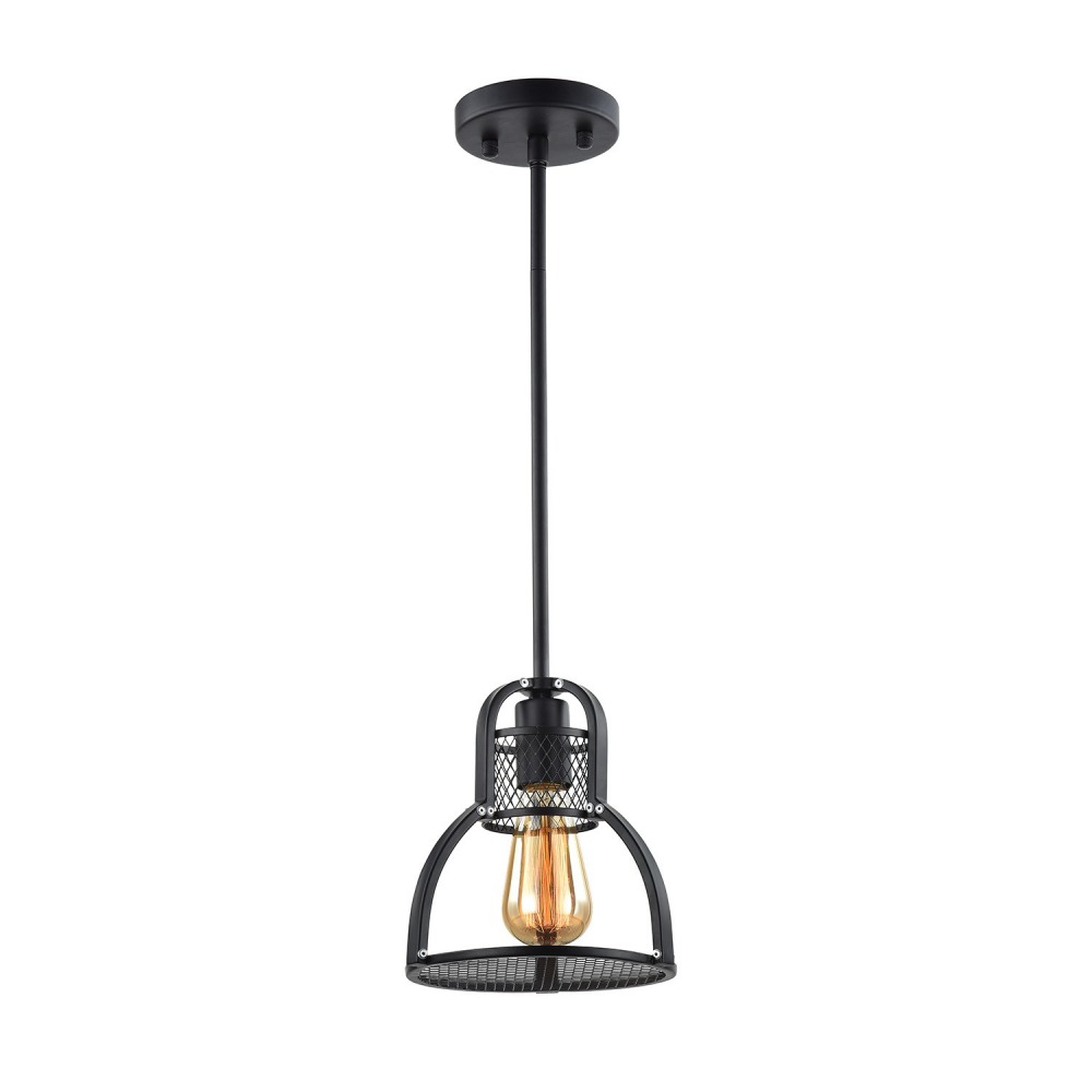 1-Light Industrial Open Shaded Mini Pendant