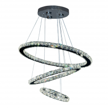 ZEEV Lighting CD10131-LED-CH-D - LED 28" Modern 3-Tier Ring Crystal Chandelier