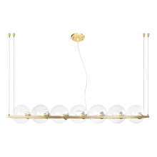 ZEEV Lighting CD10374-7-AGB - 7-Light 50" Aged Brass Linear Globe Chandelier