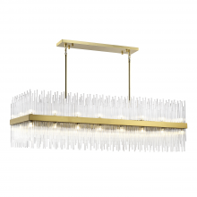 ZEEV Lighting CD10517-36-P-AGB - 36-Light 60" Sleek Aged Brass Banded Oversized Crystal Chandelier