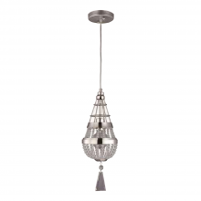 ZEEV Lighting MP40006-1-PN-CLC - Single Light 6" Crystal Vertical Polished Nickel Pendant