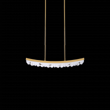 ZEEV Lighting PL11609-LED-32-AGB - LED 3CCT 32" Unique Curved Crystal Aged Brass Linear Pendant Light