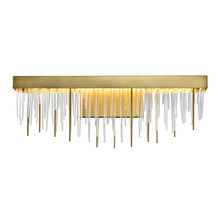 ZEEV Lighting VL10001-LED-24-AGB - LED 3CCT 26" Unique Waterfall Shade Aged Brass Crystal Vanity Light