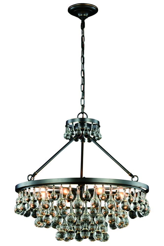 Bettina 8 light Bronze Pendant Clear Royal Cut Crystal