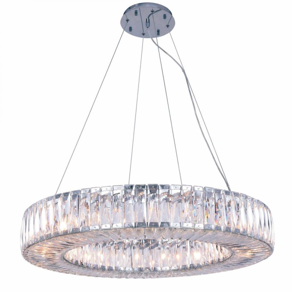 Cuvette 20 Light Chrome Chandelier Clear Royal Cut Crystal